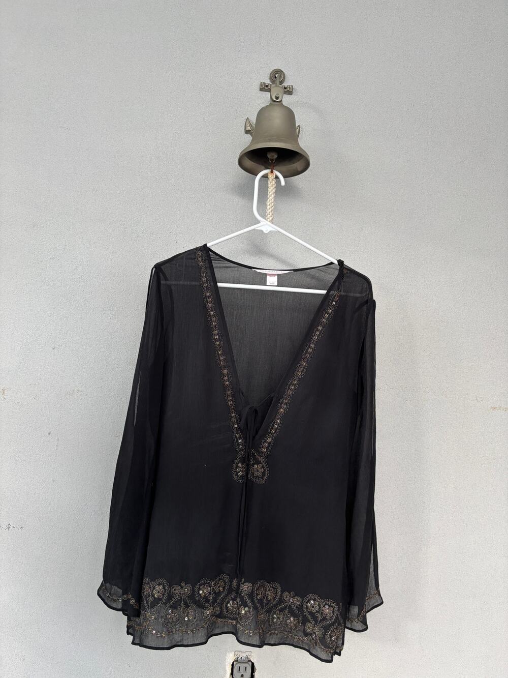 Victoria's Secret Black Embellished Cover Up Whimsygoth Grunge